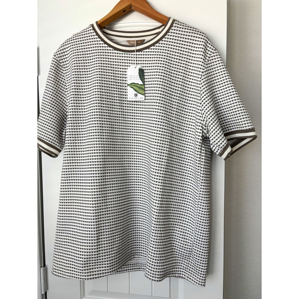 Distortion Men's T-Shirt XXXL Geometric Crew Neck artcore streetwear
